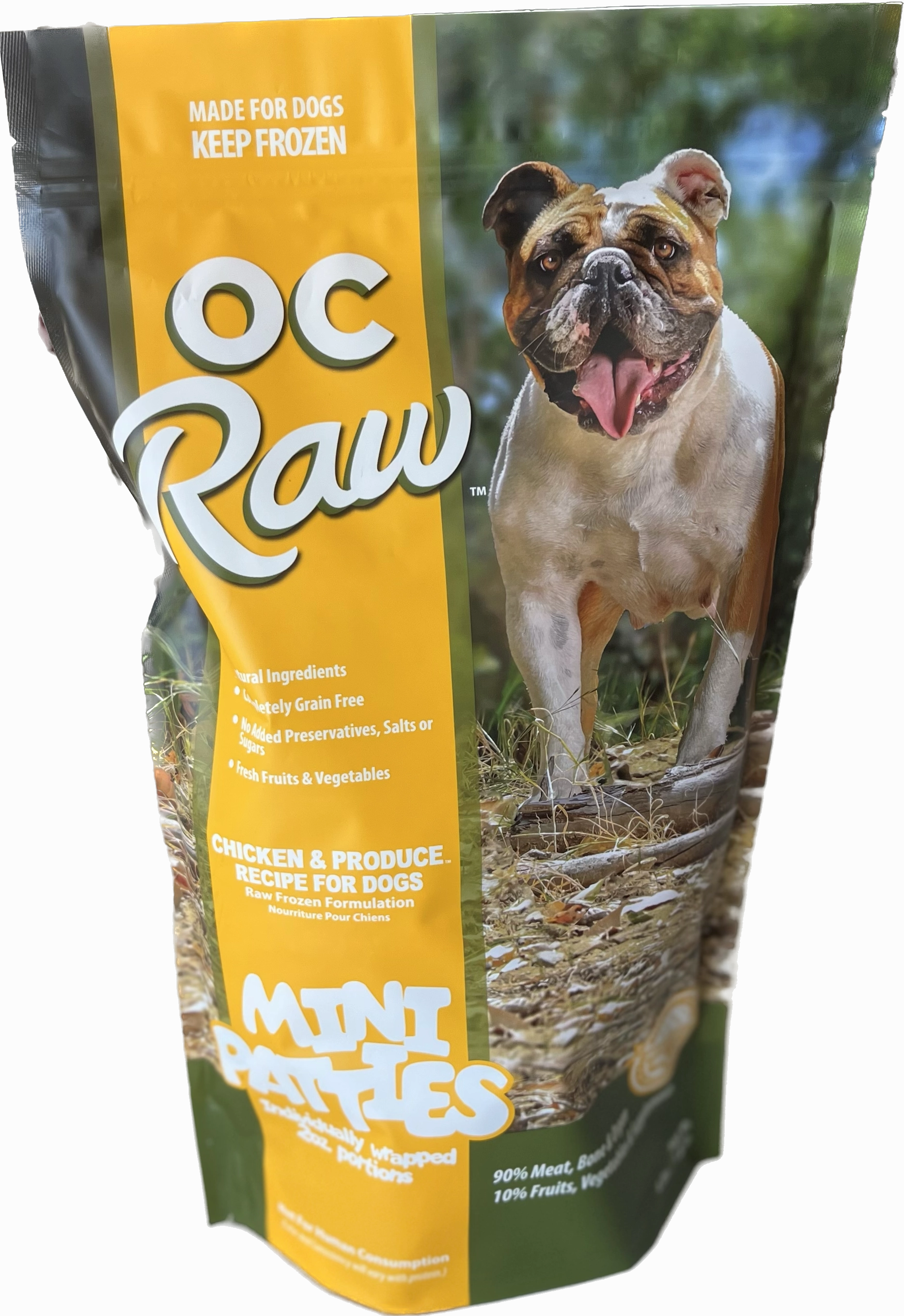 OC Raw Frozen Dog Food Sliders Chicken & Produce 4lb Bag livestock health goat wellness poultry spray cattle health aid goat nutrition