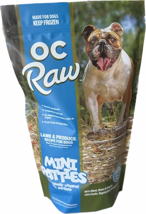 OC Raw Frozen Dog Food Sliders Lamb & Produce 4lb Bag livestock health goat wellness poultry spray cattle health aid goat nutrition