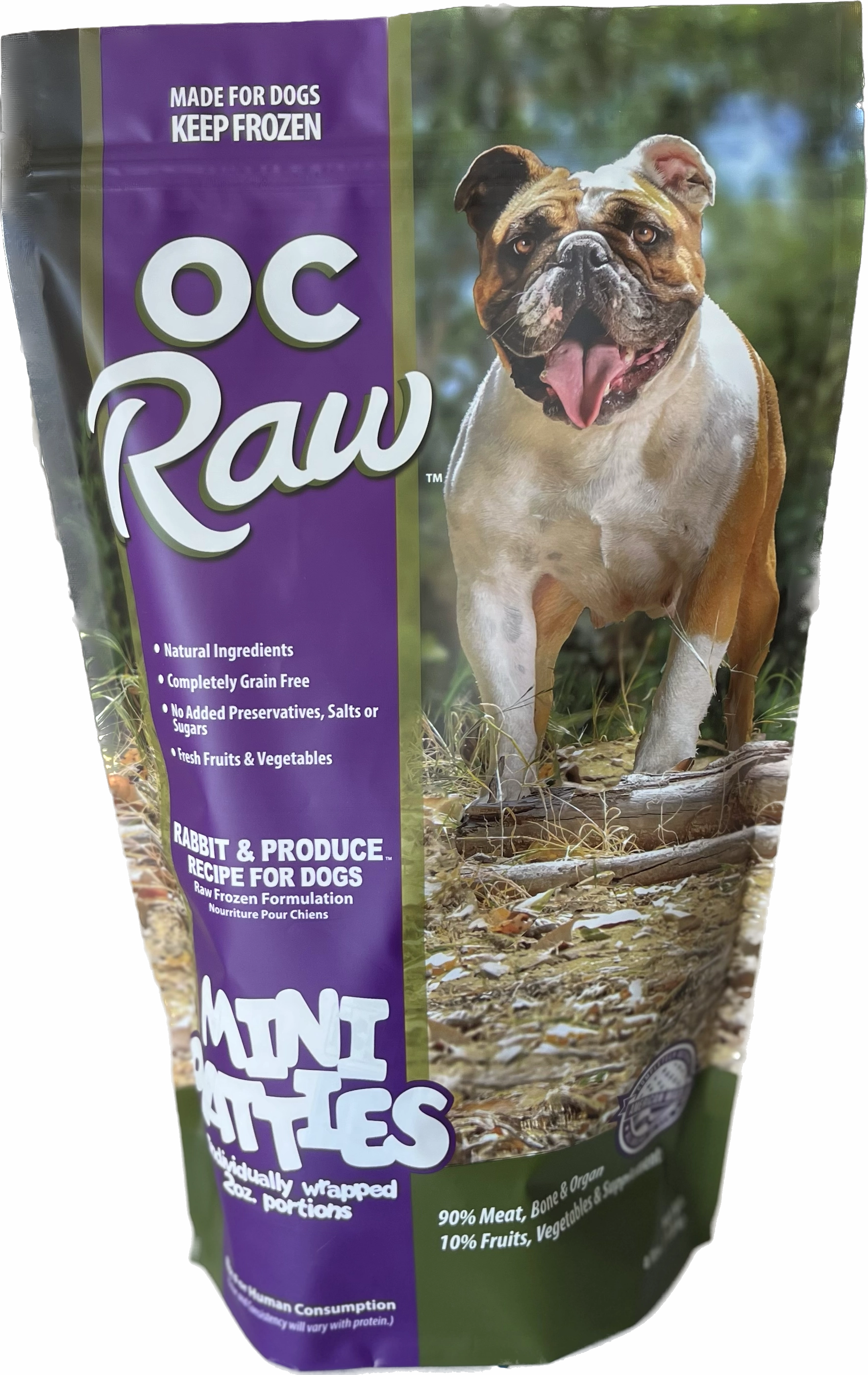 OC Raw Frozen Dog Food Sliders Rabbit & Produce 4lb Bag livestock health goat wellness poultry spray cattle health aid goat nutrition