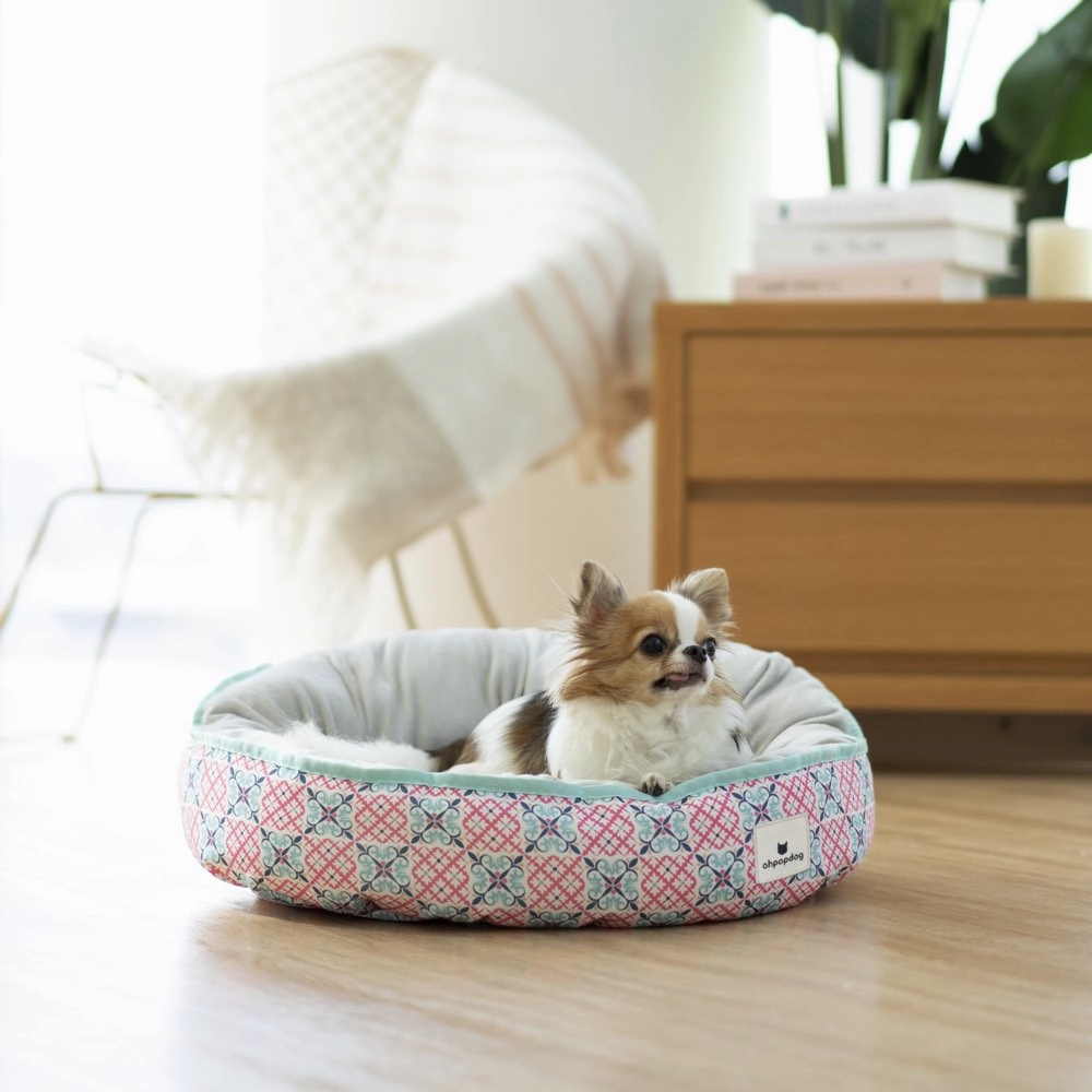 Ohpopdog Heritage Reversible Dog Bed (Bibik Pink 14)