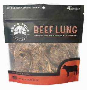 Oma's Pride Dehydrated Beef Lung Treats 2oz Bag goat vitamins sheep health poultry medicine livestock supplement animal wellness