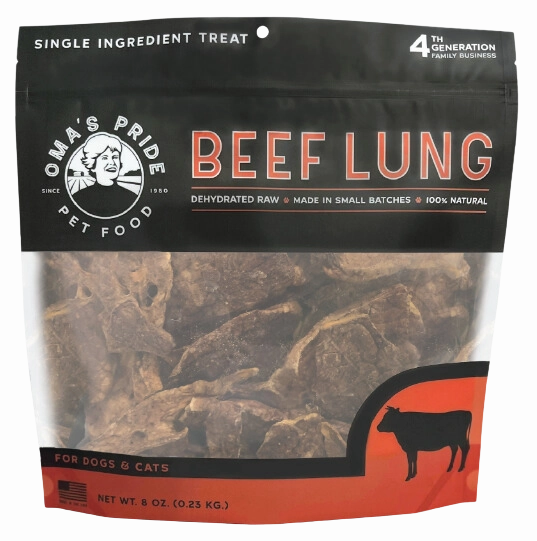 Oma's Pride Dehydrated Beef Lung Treats 8oz Bag goat vitamins sheep health poultry medicine livestock supplement animal wellness