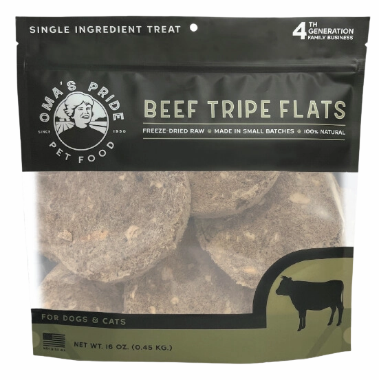 Oma's Pride Dehydrated Beef Tripe Flat Treats 16oz Bag goat vitamins sheep health poultry medicine livestock supplement animal wellness