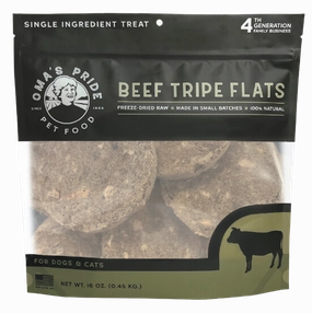Oma's Pride Dehydrated Beef Tripe Flat Treats 16oz Bag goat vitamins sheep health poultry medicine livestock supplement animal wellness