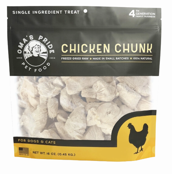Oma's Pride Dehydrated Chicken Breast Chunk Treats 16oz Bag goat vitamins sheep health poultry medicine livestock supplement animal wellness