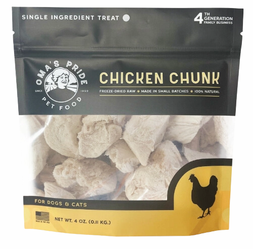 Oma's Pride Dehydrated Chicken Breast Chunk Treats 4oz Bag goat vitamins sheep health poultry medicine livestock supplement animal wellness