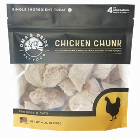 Oma's Pride Dehydrated Chicken Breast Chunk Treats 4oz Bag goat vitamins sheep health poultry medicine livestock supplement animal wellness