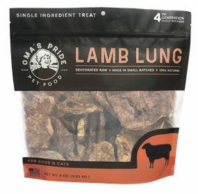 Oma's Pride Dehydrated Lamb Lung Treats 8oz Bag goat vitamins sheep health poultry medicine livestock supplement animal wellness