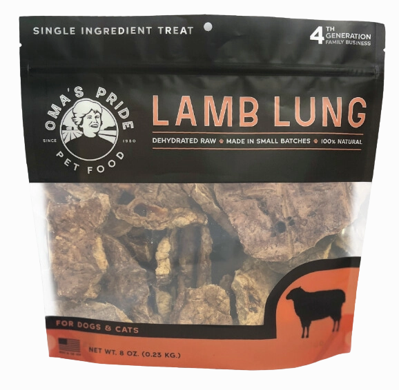 Oma's Pride Dehydrated Lamb Lung Treats 8oz Bag goat vitamins sheep health poultry medicine livestock supplement animal wellness