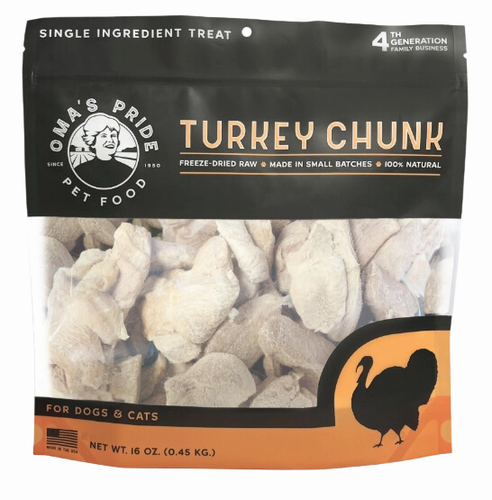 Oma's Pride Dehydrated Turkey Breast Chunk Treats 16oz Bag goat vitamins sheep health poultry medicine livestock supplement animal wellness