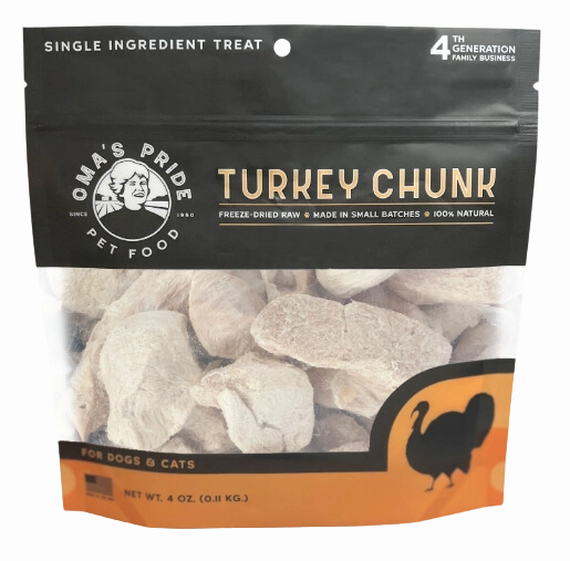 Oma's Pride Dehydrated Turkey Breast Chunk Treats 4oz Bag goat vitamins sheep health poultry medicine livestock supplement animal wellness