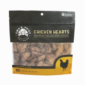 Oma's Pride Freeze-Dried Chicken Heart 4oz Bag goat vitamins sheep health poultry medicine livestock supplement animal wellness
