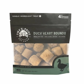 Oma's Pride Freeze-Dried Duck Heart Rounds 4oz Bag goat vitamins sheep health poultry medicine livestock supplement animal wellness