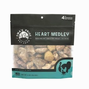Oma's Pride Freeze-Dried Heart Medley 4oz Bag goat vitamins sheep health poultry medicine livestock supplement animal wellness
