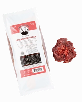 Oma's Pride Frozen Raw Ground Beef Organ 2lb Block livestock health goat wellness poultry spray cattle health aid goat nutrition