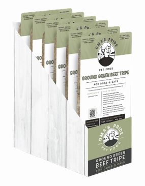 Oma's Pride Frozen Raw Ground Beef Tripe 1lb Block livestock health goat wellness poultry spray cattle health aid goat nutrition