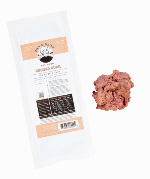 Oma's Pride Frozen Raw Ground Quail Frames 2lb Block livestock health goat wellness poultry spray cattle health aid goat nutrition