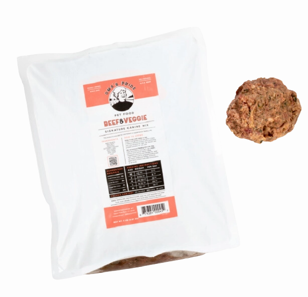 Oma's Pride Frozen Raw Signature Mix Beef & Veggie 5lb Block livestock health goat wellness poultry spray cattle health aid goat nutrition