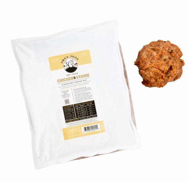 Oma's Pride Frozen Raw Signature Mix Chicken & Veggie 5lb Block livestock health goat wellness poultry spray cattle health aid goat nutrition