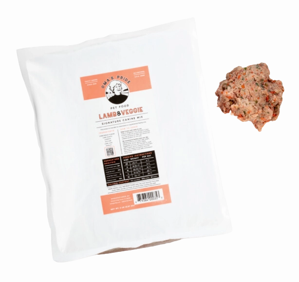 Oma's Pride Frozen Raw Signature Mix Lamb & Veggie 5lb Block livestock health goat wellness poultry spray cattle health aid goat nutrition