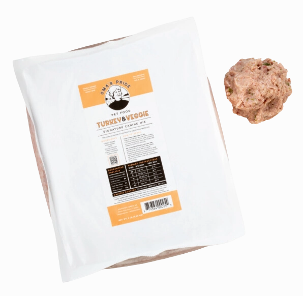 Oma's Pride Frozen Raw Signature Mix Turkey & Veggie 5lb Block livestock health goat wellness poultry spray cattle health aid goat nutrition