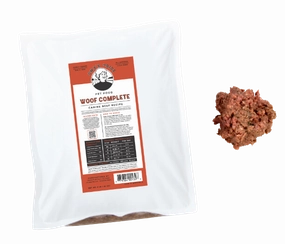 Oma's Pride Frozen Raw Woof Complete Canine Beef Recipe 4lb Block livestock health goat wellness poultry spray cattle health aid goat nutrition