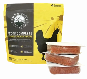 Oma's Pride Frozen Raw Woof Complete Canine Chicken Recipe 6lb Bag livestock health goat wellness poultry spray cattle health aid goat nutrition