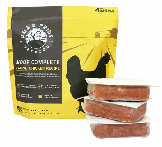 Oma's Pride Frozen Raw Woof Complete Canine Chicken Recipe 6lb Bag livestock health goat wellness poultry spray cattle health aid goat nutrition