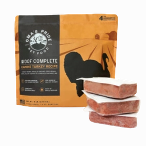 Oma's Pride Frozen Raw Woof Complete Canine Turkey Recipe 6lb Bag livestock health goat wellness poultry spray cattle health aid goat nutrition