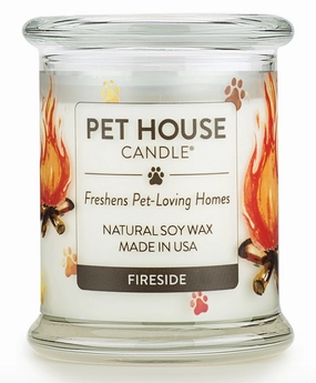 One Fur All Pet House 9oz Candle - Fireside dog pain relief hip joint supplement senior dog care pet arthritis aid dog skin supplement