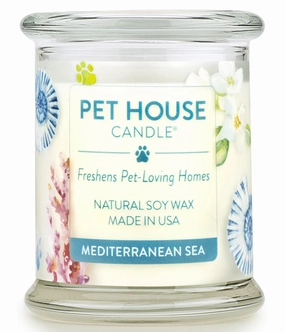 One Fur All Pet House 9oz Candle - Mediterranean Sea dog pain relief hip joint supplement senior dog care pet arthritis aid dog skin supplement