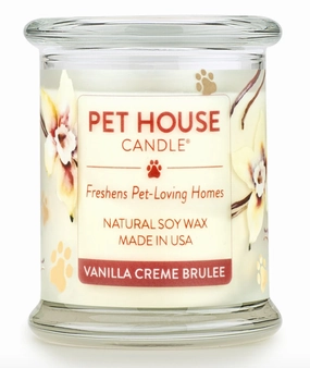 One Fur All Pet House 9oz Candle - Vanilla Creme Brulee dog pain relief hip joint supplement senior dog care pet arthritis aid dog skin supplement