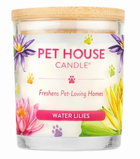 One Fur All Pet House 9oz Candle - Water Lilies dog pain relief hip joint supplement senior dog care pet arthritis aid dog skin supplement