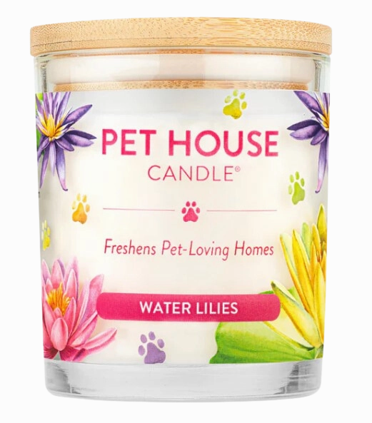 One Fur All Pet House 9oz Candle - Water Lilies dog pain relief hip joint supplement senior dog care pet arthritis aid dog skin supplement