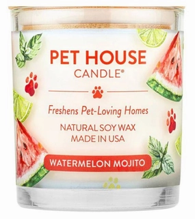 One Fur All Pet House 9oz Candle - Watermelon Mojito dog pain relief hip joint supplement senior dog care pet arthritis aid dog skin supplement