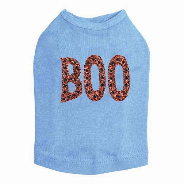 Orange Glitter Boo Dog Tank