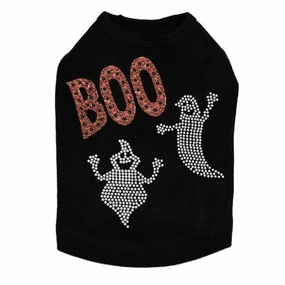 Orange Glitter Boo With Rhinestone Ghost Dog Tank treats for dogs dog biscuits dog reward treats organic dog snacks natural dog biscuits