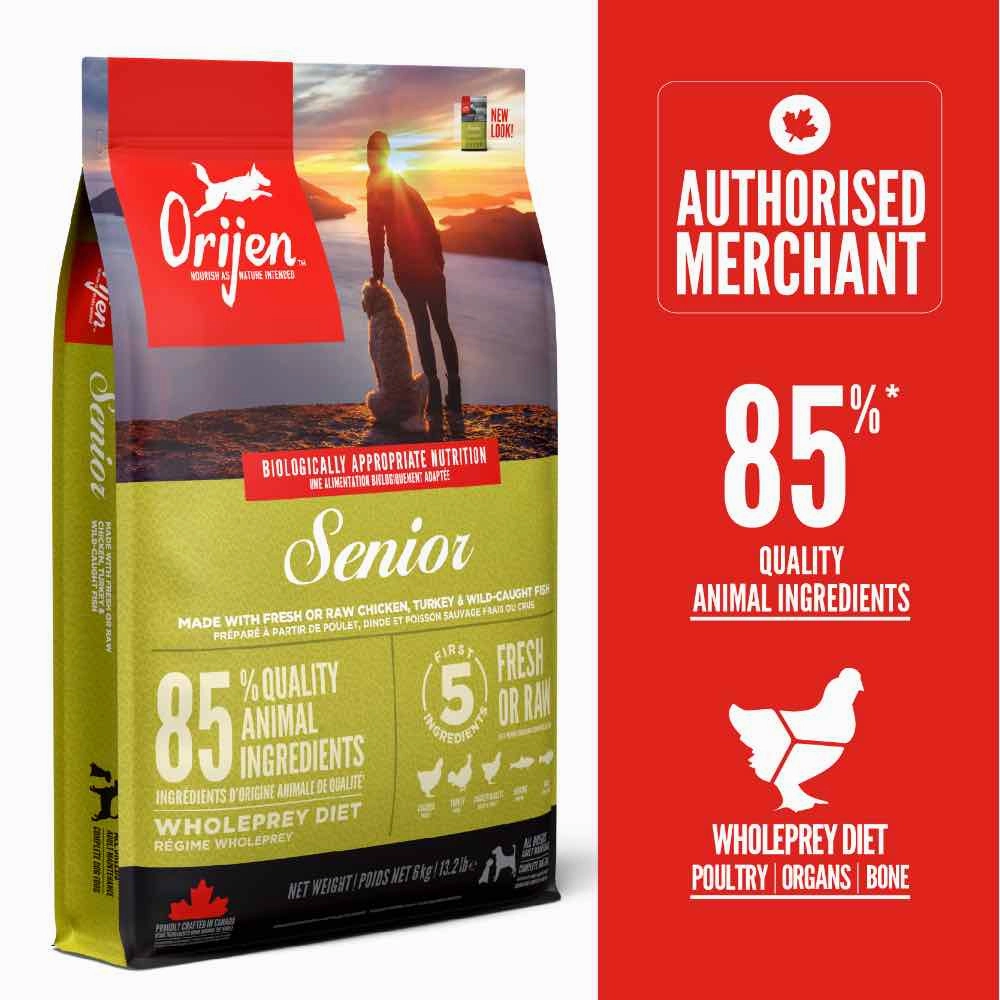 ORIJEN Senior Grain-Free Dry Dog Food freeze dried dog treats dog freeze snacks raw dog treat dehydrated dog food meat dog snack