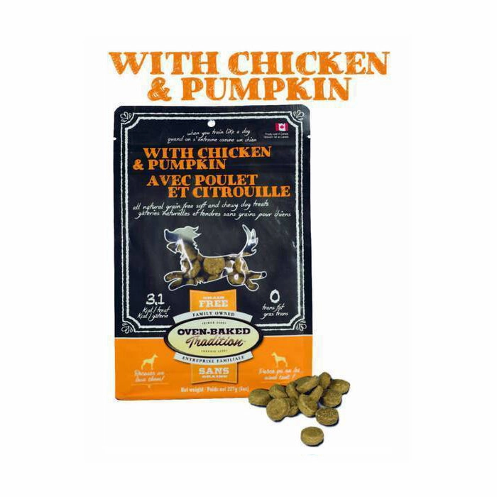 Oven Baked Tradition Dog Treat Grain-Free Chicken & Pumpkin 8oz