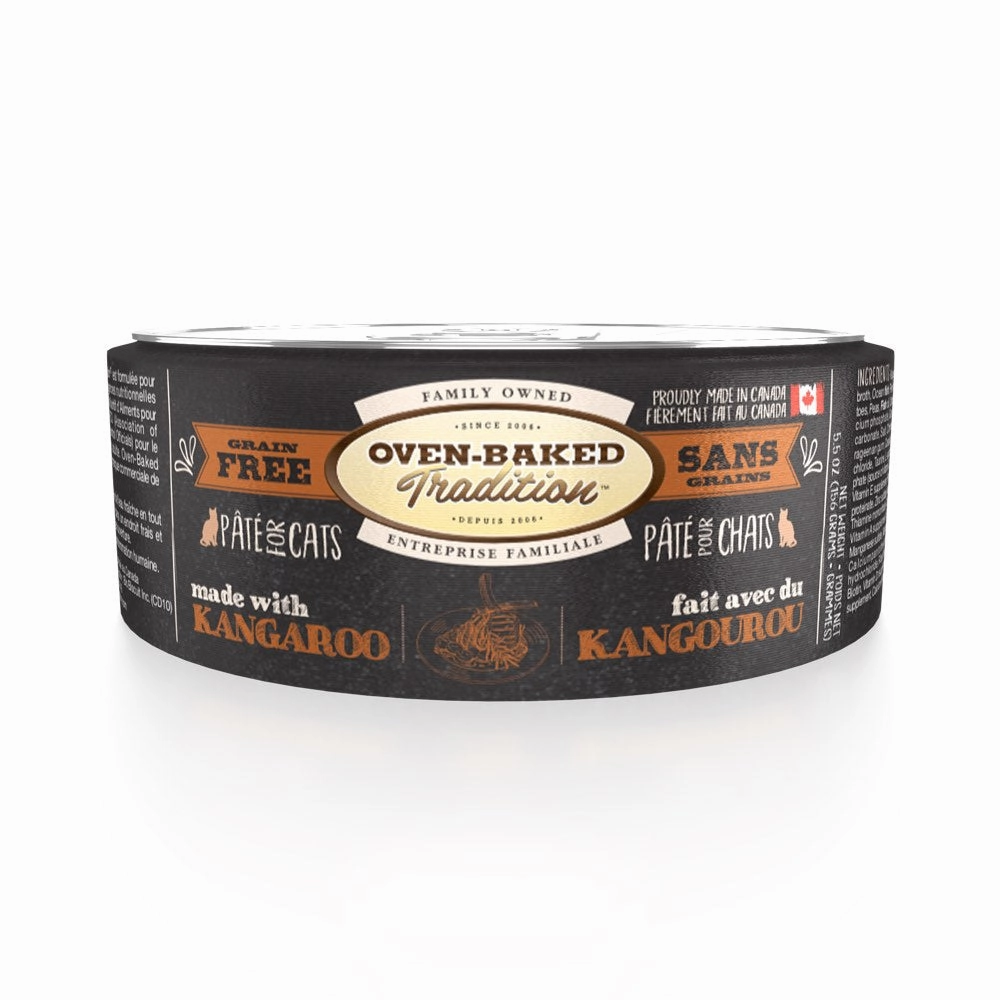Oven-Baked Tradition Kangaroo Pate Grain-Free Canned Cat Food 5.5oz cat snacks catnip treats healthy cat food cat reward treats low calorie cat food