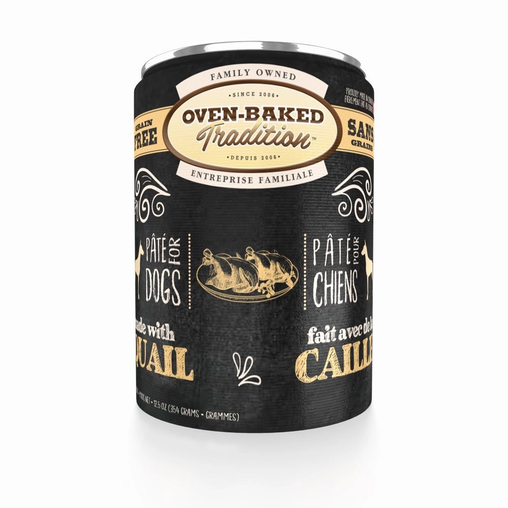 Oven-Baked Tradition Quail Pate Grain-Free Canned Dog Food 12.5oz canned dog food wet dog food grain free dog food dog food with gravy beef dog food