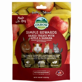 Oxbow Simple Rewards Baked Treats with Apple & Banana 3oz cat vitamins cat digestive aid cat immune support cat joint supplement cat skin supplement