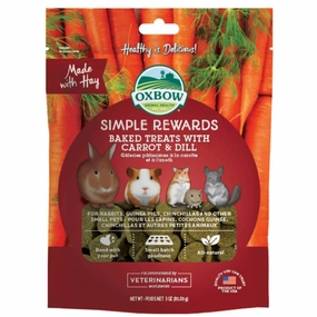 Oxbow Simple Rewards Baked Treats with Carrot & Dill 3oz cat vitamins cat digestive aid cat immune support cat joint supplement cat skin supplement
