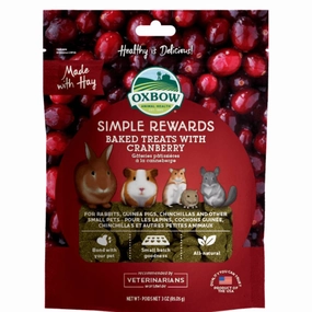 Oxbow Simple Rewards Baked Treats with Cranberry 3oz cat vitamins cat digestive aid cat immune support cat joint supplement cat skin supplement