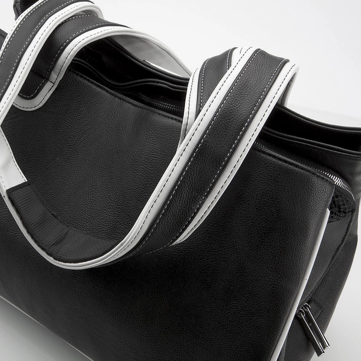 Pampered Poodle Rescue Me Tote Faux Leather Dog Carrier Black