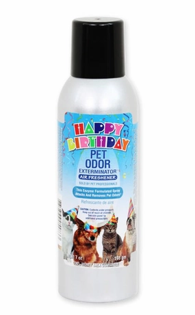 Pet Odor Exterminator Air Freshener Spray, Happy Birthday, 7 oz cat scratchers cat towers cat window perch cat heating pad cat calming spray