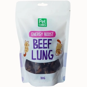 PetCubes Beef Lung Grain-Free Treats For Cats & Dogs 100g dog sweater dog tuxedo dog dress holiday dog outfit dog birthday shirt