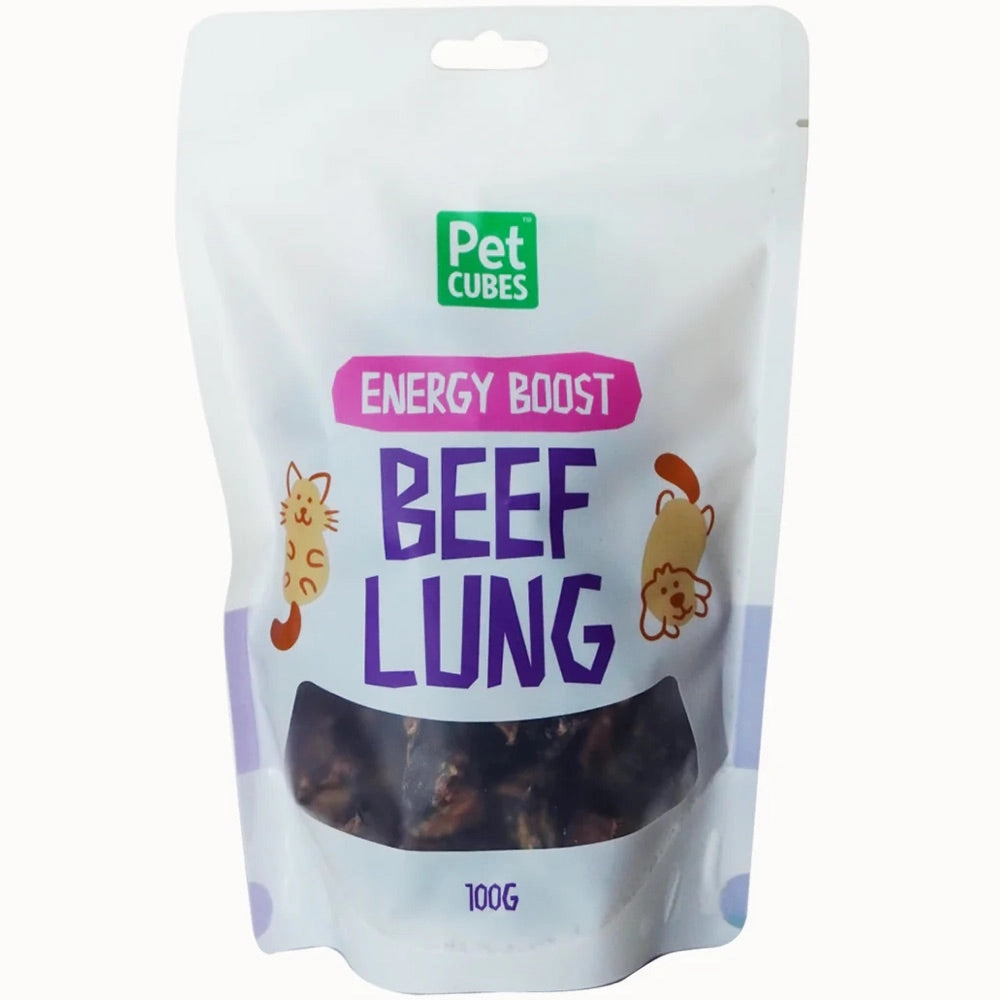 PetCubes Beef Lung Grain-Free Treats For Cats & Dogs 100g dog chew toys dog dental chews durable chew toys puppy chew toy bone chew