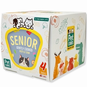 PetCubes Gently Cooked Beef & Tuna Senior Frozen Cat Food 1.28kg natural cat food soft cat treats freeze dried cat food organic cat treats indoor cat food