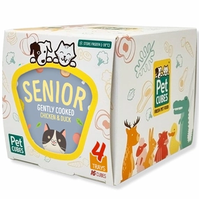 PetCubes Gently Cooked Chicken & Duck Senior Frozen Cat Food 1.28kg natural cat food soft cat treats freeze dried cat food organic cat treats indoor cat food